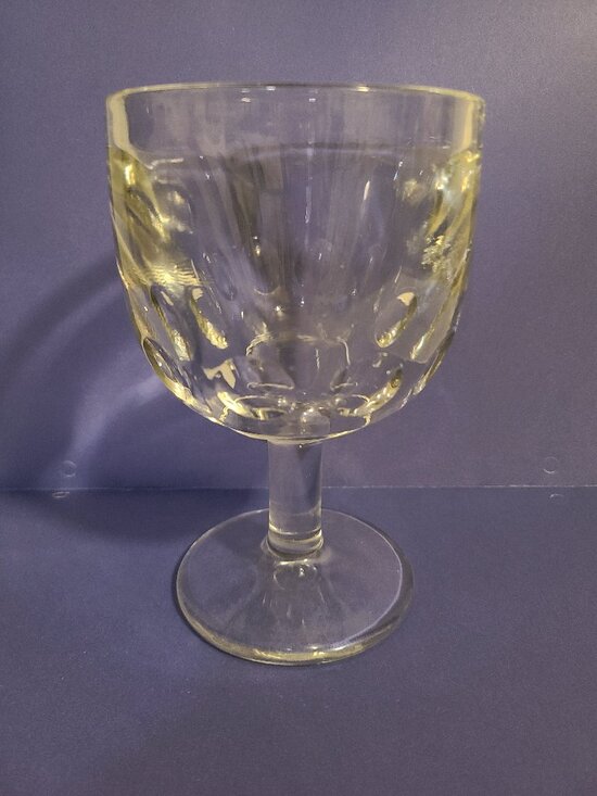 Vintage clear glass "thumbprint" goblet- beer wine juice - Picture 1 of 4